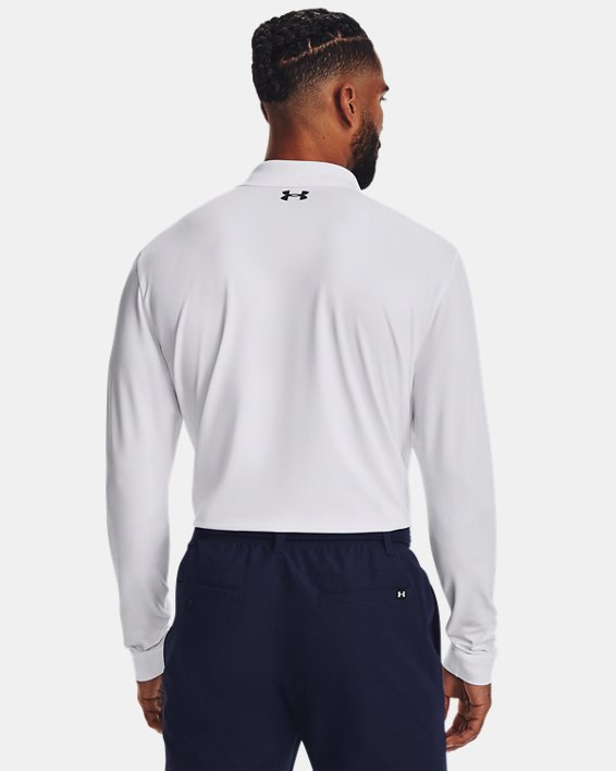เสื้อโปโลแขนยาว UA Performance 3.0 สำหรับผู้ชาย in White image number 1